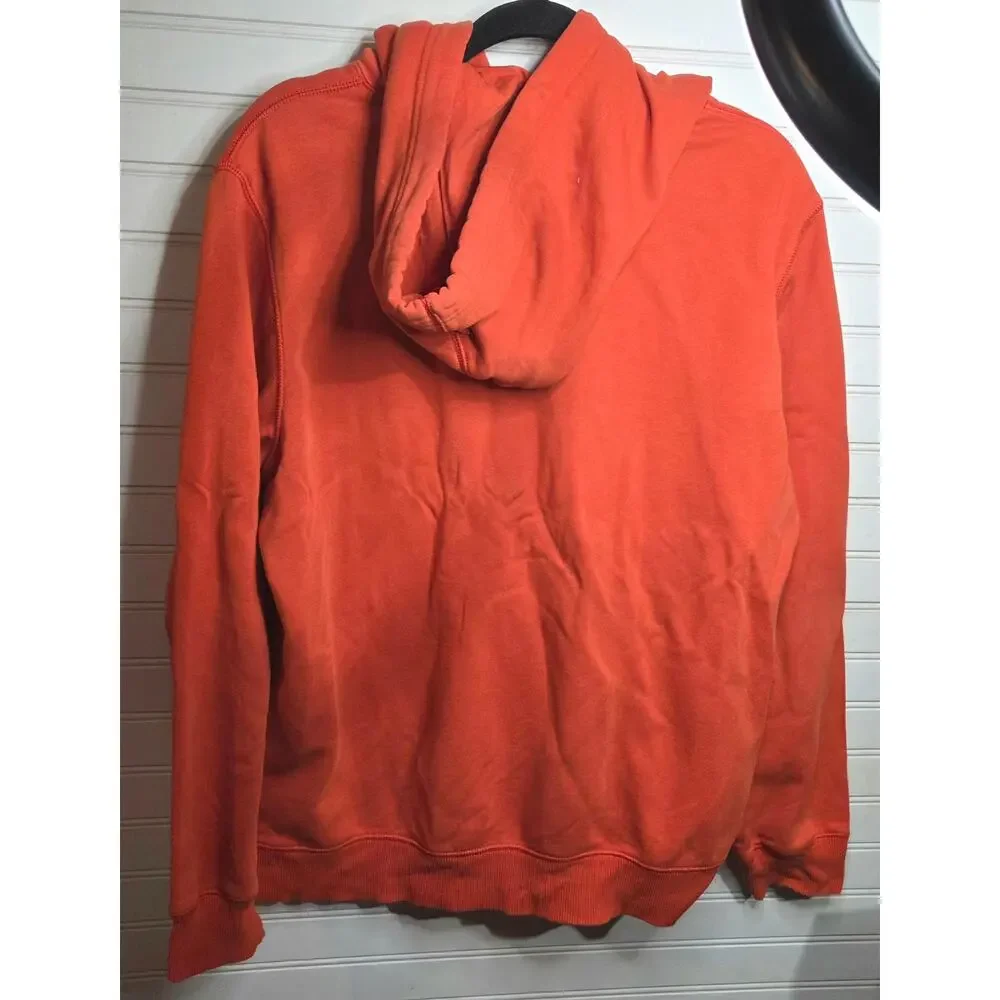 Nike Men’s Large Orange Pullover Hoodie Embroidered Swoosh Sweatshirt